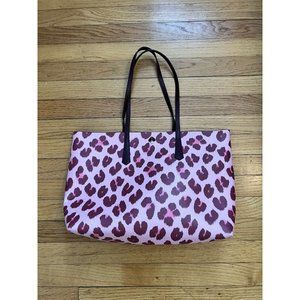 Kate Spade Molly Leopard Pink/Maroon Handbag GUC